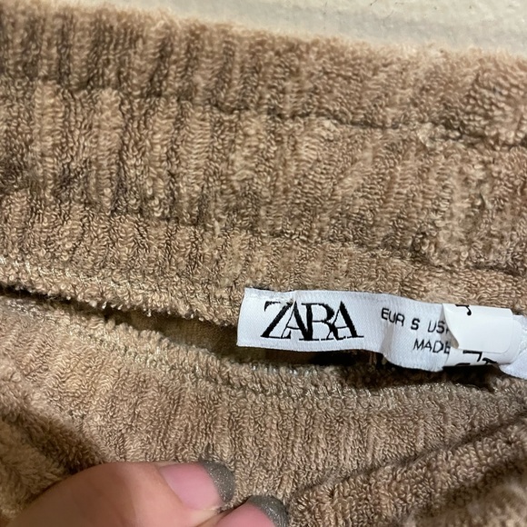 Zara Brown Terry Cloth Shorts - Picture 9 of 9